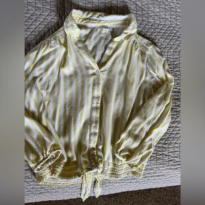 Beachlunchlounge Lemon and White Striped Shirt